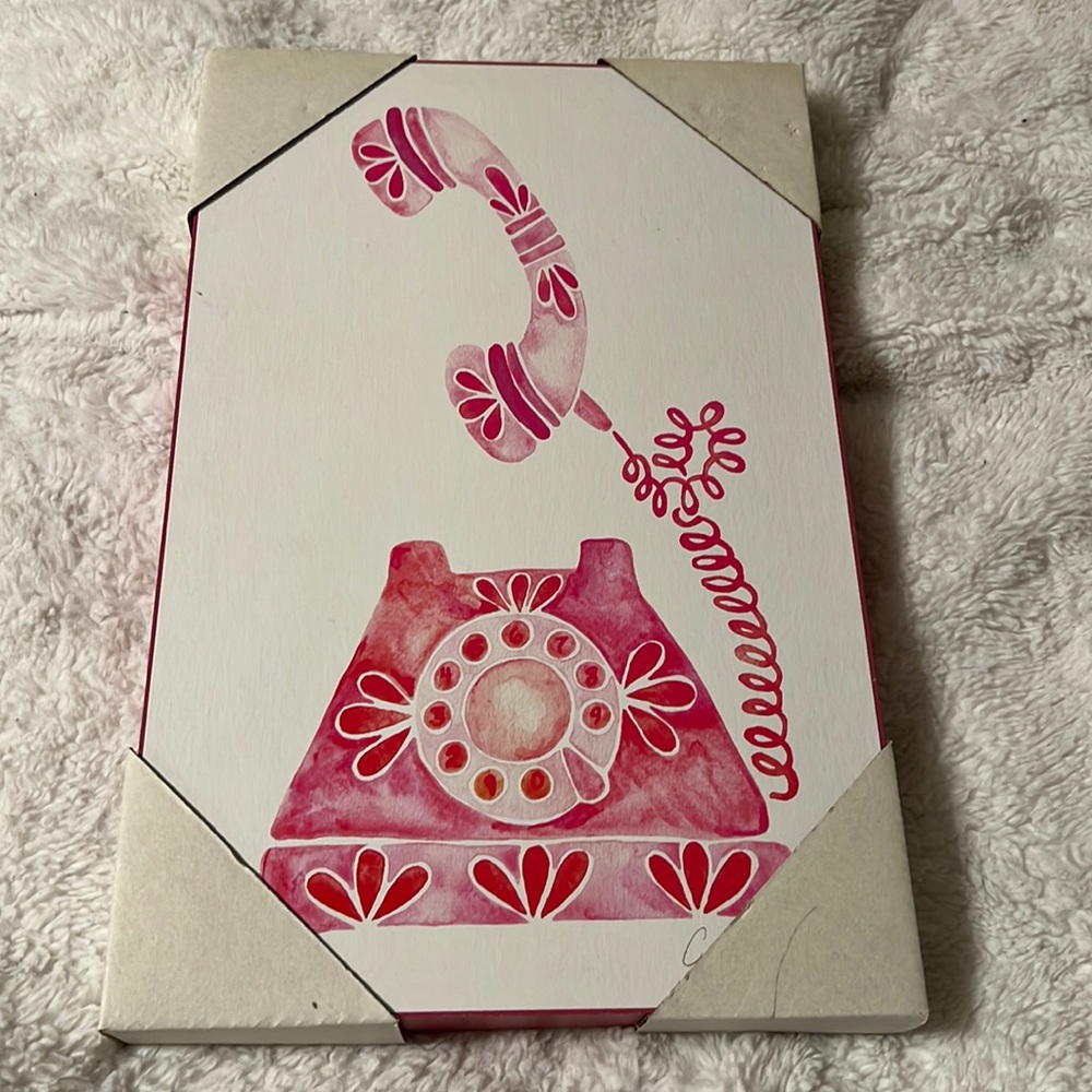 NWT Wall decor picture pink and white in color.